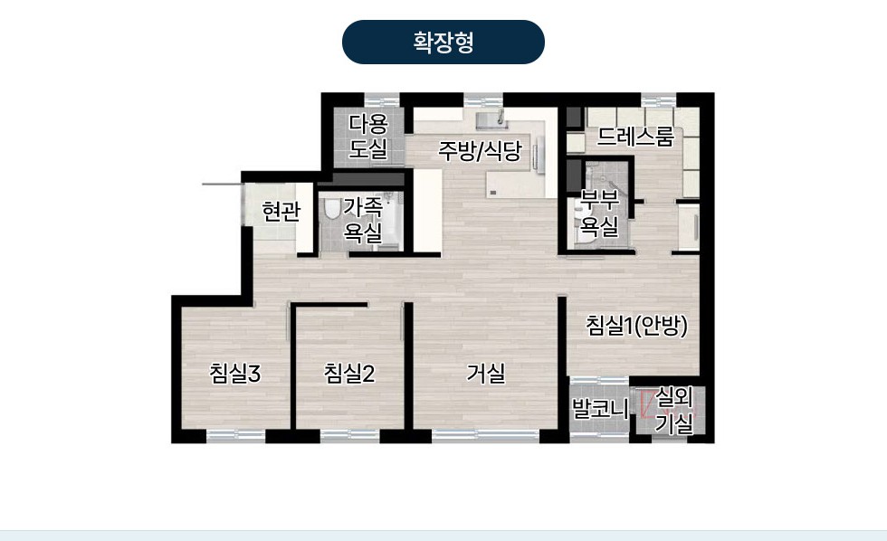 산곡역자이힐스테이트&하늘채 59B 평면도